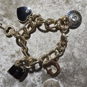 Guess Gold and Black Charm Bracelet
